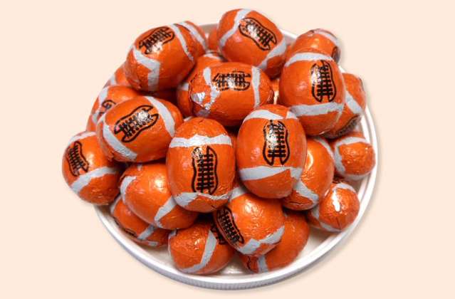 Foil Wrapped Footballs: click to enlarge